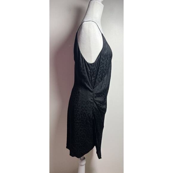 Cushnie X Target Dress womens Size 8 Wrap satin leopard print Black slip Party - Picture 5 of 13